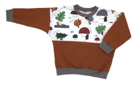 Oversized Sweater Waldtiere rost