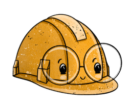 Bügelbild Bauhelm