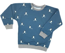 Oversized Sweater Pinguine blau