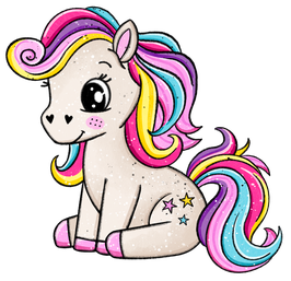 Bügelbild Regenbogenpony