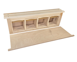 Probier-SET Langstroth (2 Trennschied+2 Trägerrahmen + 8 WH-Rähmchen, inkl. Wachsstereifen + Verpackungen (montiert)