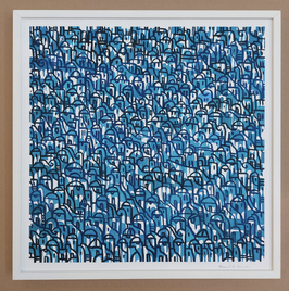 LABIRINTO IN BLU 50x50 cm.