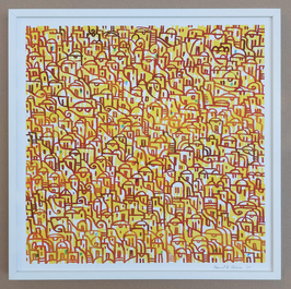 LABIRINTO IN ARANCIO 50x50 cm.