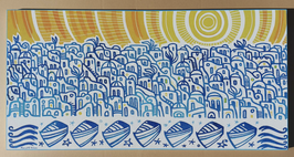 COMPOSIZIONE MEDITERRANEA 1.   120X60 CM. SU TELA