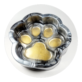 Aschenbecher in Pfotenform Silber-Gold