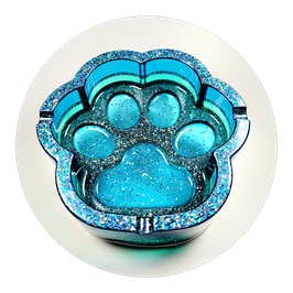 Pfotenaschenbecher blau