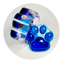 Pfötchen Dose in Blau