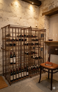 alter antiker Weinschrank Weinregal Weinkäfig 0811
