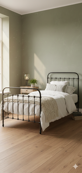 altes Metallbett Eisenbett aus Frankreich, Jugendstil 0410