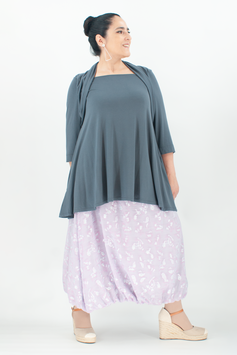 Festlicher Ballonrock mit silbernem Paisley Motiv