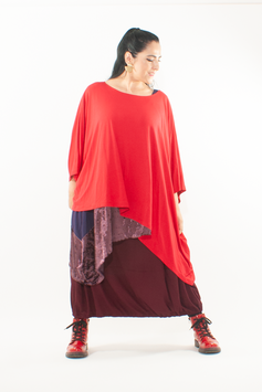 Asymmetrisches Shirt für den Lagenlook