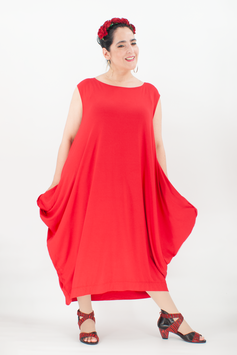 Asymmetrisches Kleid für den Sommer/ ärmelloses Sommerkleid aus Viskosejersey