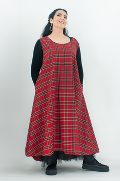 Schottenkaro-Kleid in A-Linie