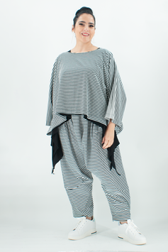 Sommerhose mit tiefem Schritt für Damen und großen Taschen / Tiefschritthose mit Teilungsnähten