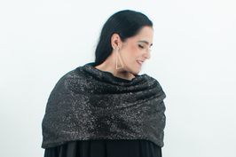 Festliche Pelerine für Damen aus schwarzem Paillettenstoff