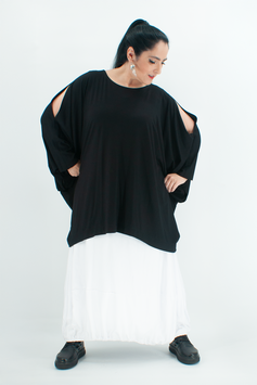 Cut-Out Oberteil / Shirt mit Cut-Out an den Schultern in 2 Farben