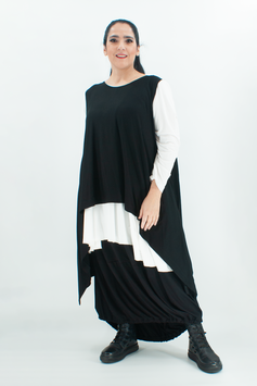 Longtop für Damen für große Größen / asymmetrisches Westenshirt mit großer Armöffnung