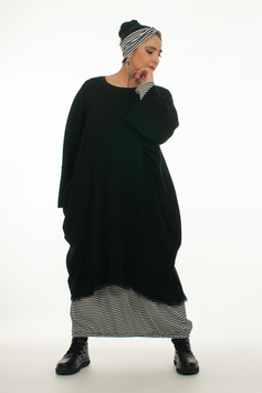 Oversize Pullover für Damen aus schwarzem Strickstoff
