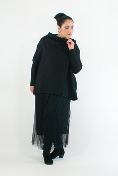 Turtleneck Pullover für Damen/ minimalistischer Pullover aus weichem Wolljersey