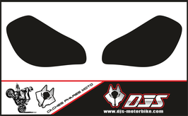 1 jeu de cache phare DJS pour TRIUMPH street triple 765 2020-2024 microperforé qui laisse passer la lumière - référence : TRIUMPH street triple 765 2020-2024-noir uni-
