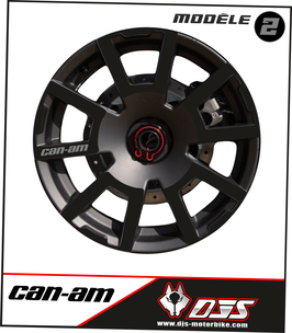 ADHESIFS  DE JANTES PREMIUM CAN AM RYKER modèle 2 black mat et gris mat
