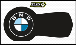 kit 1 cache phare microperforé DJS pour BMW 1200 GS 2013-2016- réf 001 - fond noir logo bleu et blanc