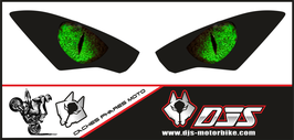 1 jeu de caches phares DJS pour  KAWASAKI ZX-6R -2018-2023 microperforés qui laissent passer la lumière - référence : yeux modèle 4-