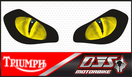 1 jeu de caches phares DJS pour TRIUMPH street triple 765 2020-2024 microperforés qui laissent passer la lumière - référence : yeux modèle 16-