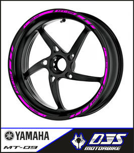 LISERÉS DE JANTES modèle 01 pour yamaha MT09 rosę et noir-