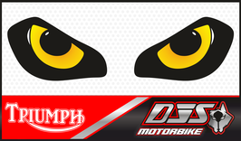 1 jeu de caches phares DJS pour TRIUMPH street triple 765 2020-2024 microperforés qui laissent passer la lumière - référence : yeux modèle 9-