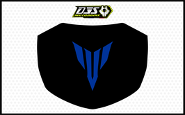 kit 1 cache phare microperforé DJS pour Yamaha MT-07 / MT07 ( 2014-2017) - réf 002 - fond noir logo bleu