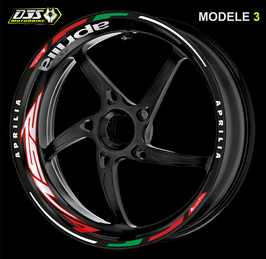 Liserés de jantes APRILIA RSV4 PREMIUM MODELE 3 ITALIE  POUR JANTES NOIRES