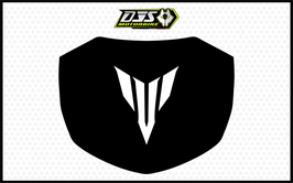 kit 1 cache phare microperforé DJS pour Yamaha MT-07 / MT07 ( 2014-2017) - réf 001 - fond noir logo blanc