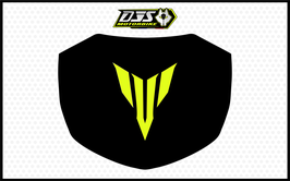 kit 1 cache phare microperforé DJS pour Yamaha MT-07 / MT07 ( 2014-2017) - réf 003 - fond noir logo jaune