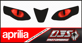1 jeu de caches phares DJS pour Aprilia RSV4 2009-2013 microperforés qui laissent passer la lumière - référence : yeux modèle 19-