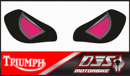 1 jeu de caches phares DJS pour TRIUMPH SPEED TRIPLE 2020-2023 microperforés qui laissent passer la lumière - référence : yeux modèle 14-