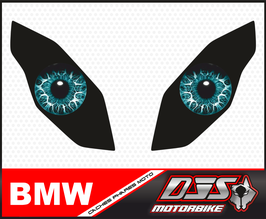 1 jeu de caches phares DJS pour BMW 1200 RS 2015-2018 microperforés qui laissent passer la lumière - référence : yeux modèle 17-