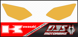 1 jeu de caches phares DJS pour Kawasaki Z900 microperforés qui laissent passer la lumière - référence : Z900-2025-2026-fond noir-
