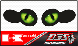 1 cache phare FEUX ARRIERES DJS pour Kawasaki ZZR 1200 2002-2005 microperforé qui laisse passer la lumière - référence : KAWASAKI ZZR 1200 2002-2005-YEUX 001 VERT FEUX ARRIERES-
