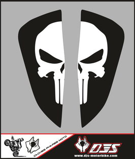 1 jeu de caches phares DJS pour KTM SUPERDUKE 1290 2017-2019 microperforés qui laissent passer la lumière - référence : superduke 1290 2017-2019-PUNISHER-