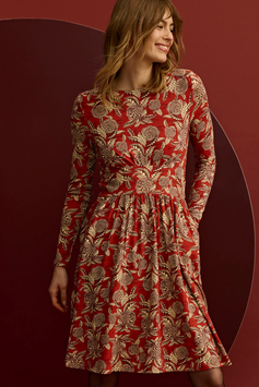 TRANQUILLO  Feminines EcoVero-Kleid- rot