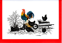 Hühner auf dem Bauernhof