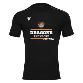 MACRON Rigel Hero Shootingshirt kurzarm schwarz mit Dragons 1912-Balkenlogo und Wunschname