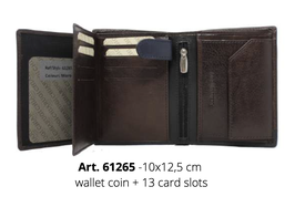 61265 Portemonnaie mit Münzfach und 13 Kartenfächern