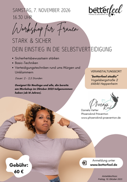 Workshop für Frauen: Dein Einstieg in die Selbstverteidigung *Basics & Aufbau*