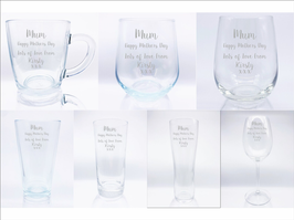 Personalised Glasses - Mug, Wine, Aspen, Pint and Whisky