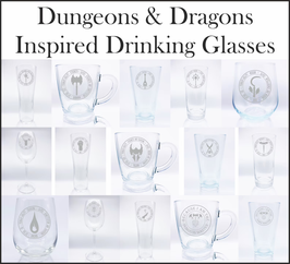 Dungeons and Dragons Classes Inspired Drinking Glasses