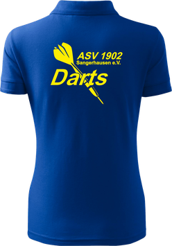 Pique Poloshirt Damen, Darts, royal blau