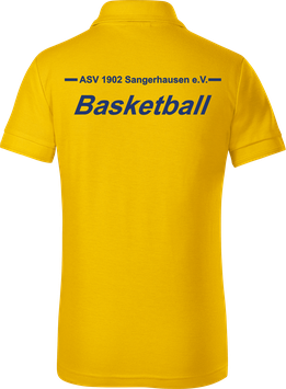 Kinder Poloshirt, Basketball, gelb