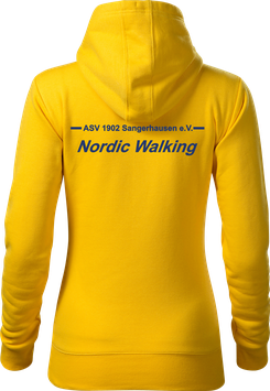 Hoodie Damen, Nordic Walking, gelb